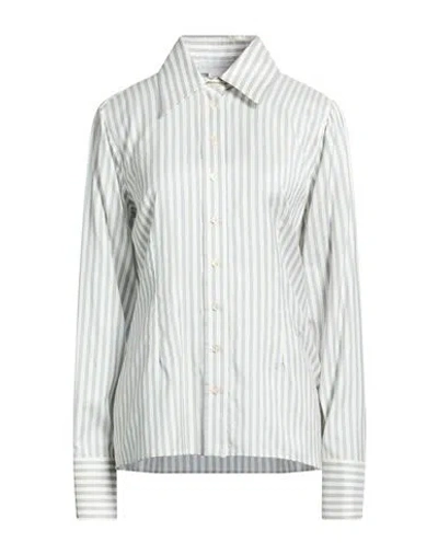 Stella Mccartney Woman Shirt Sky Blue Size 8-10 Silk, Wool In Gray