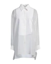 Stella Mccartney Silk Chiffon Tuxedo Shirt In White