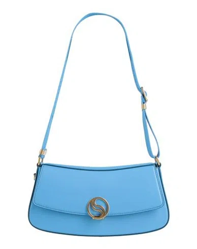 Stella Mccartney Woman Shoulder Bag Azure Size - Polyester, Polyurethane In Blue