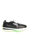 Stella Mccartney Logo-patch Mesh-knit Low-top Sneakers In Black