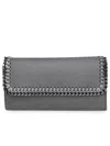 Stella Mccartney Stella Mc Cartney Recycled Polyester Falabella Continental Wallet In Gray