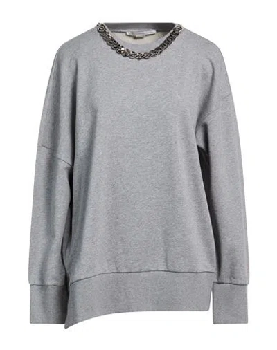Stella Mccartney Woman Sweatshirt Grey Size 8-10 Cotton, Elastane, Aluminum In Gray