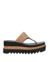 Stella Mccartney Sneakelyse Vegan Platform Thong Sandals In Beige