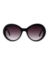 Stella Mccartney Women's 54mm Solid Lens Round Sunglasses In Black