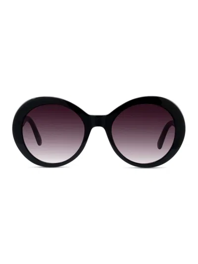 Stella Mccartney Women's 54mm Solid Lens Round Sunglasses In Black