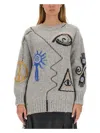 Stella Mccartney Stella Mc Cartney Folk Artwork Alpaca Sweater In Multicolour