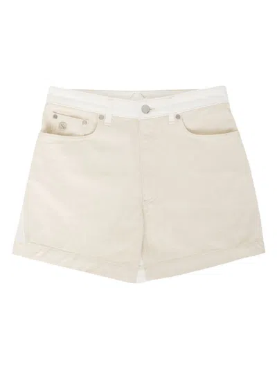 Stella Mccartney Women's Banana Denim Shorts In Beige