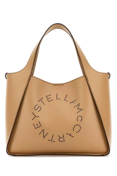 Stella Mccartney Women Beige Alter Mat Stella Logo Handbag In Brown