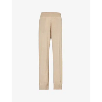 Stella Mccartney Womens Beige Relaxed-fit High-rise Cashmere And Wool-blend Jogging Bottoms