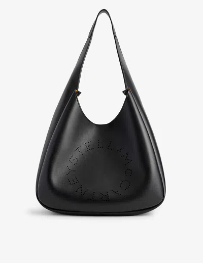 Stella Mccartney Womens Black Circle Faux-leather Shoulder Bag