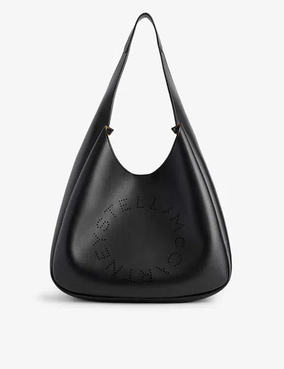 STELLA MCCARTNEY WOMENS BLACK CIRCLE FAUX-LEATHER SHOULDER BAG