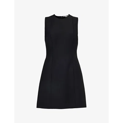 Stella Mccartney Womens Black Sleeveless Round-neck Woven Mini Dress
