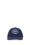 Stella Mccartney Cotton Baseball Cap With Curved Brim And Embroidered Text In Blue