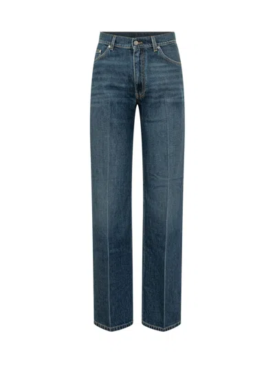 Stella Mccartney Women Blue Straight High Rise Jeans In Multi
