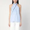 Stella Mccartney Light Blue Top With Panel And Halter Neckline In Blue