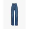 Stella Mccartney Womens Blue Vintage Denim Faded-wash Straight-leg High-rise Jeans In Blue Vintage Denim