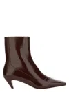 Stella Mccartney Spur Vegan Leather Ankle Booties In Burgundy