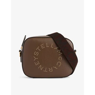 Stella Mccartney Womens Brown Circle Faux-leather Cross-body Bag In Burgundy