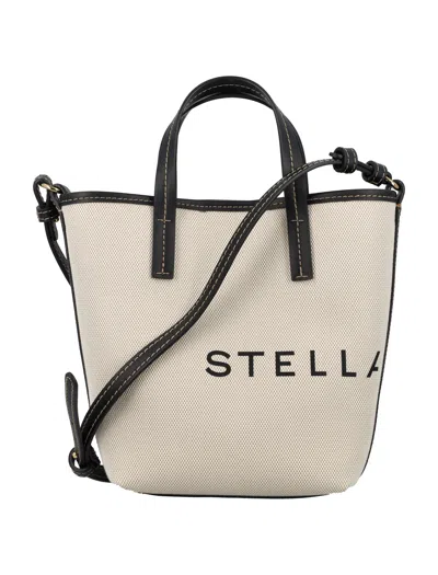 Stella Mccartney Women's Bucket Bag Eco Salt And Pepper Canvas In Ecru