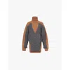 Stella Mccartney Paneled Wool Turtleneck Sweater In Camel Grey