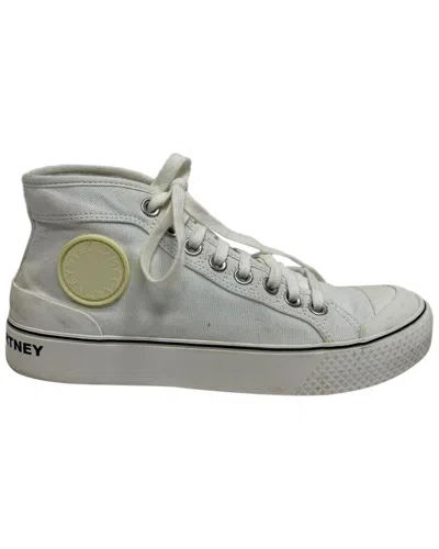 Pre-owned Stella Mccartney Women's Canvas Logo Accent High-top Sneaker (authentic Pre-loved) In Gray