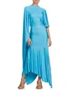Stella Mccartney Women's Cape Maxi Dress In Aqua Blue