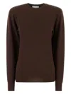 Stella Mccartney Crew Neck Cashmere Blend Sweater In Brown