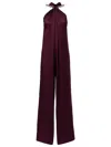 Stella Mccartney Womens Embellished Wide-leg Woven Jumpsuit Bordeaux In Burgundy