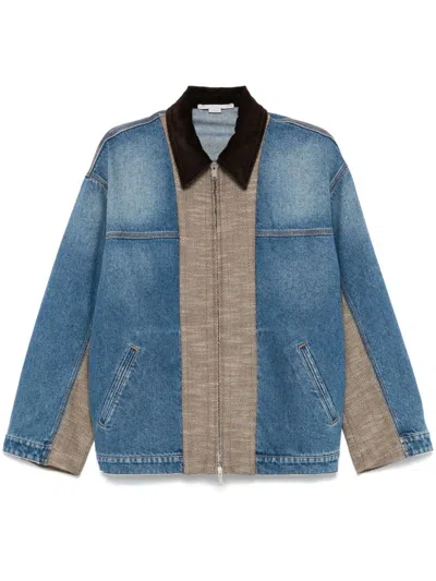 Stella Mccartney Tweed Denim Jacket In Blue