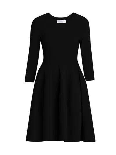 Stella Mccartney Women's Compact Knit Fit-and-flare Knee-length Dress In Black