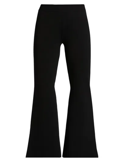 Stella Mccartney Women's Compact Knit Kick-flare Pants In Black