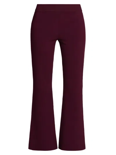 Stella Mccartney Women's Compact Knit Kick-flare Pants In Burgundy