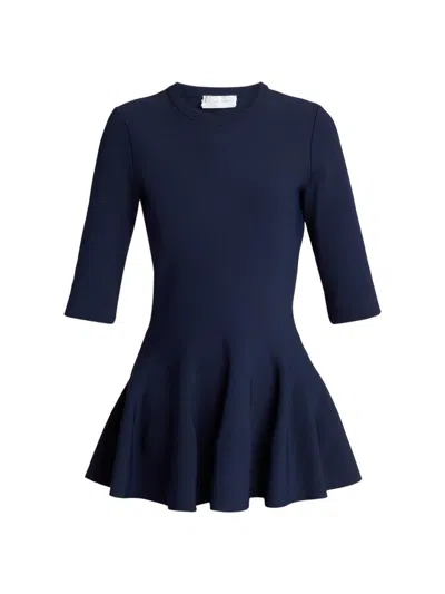 Stella Mccartney Women's Compact Knit Peplum Top In Blue