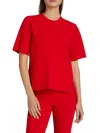 Stella Mccartney Short-sleeve Compact Knit Top In Lipstick Red