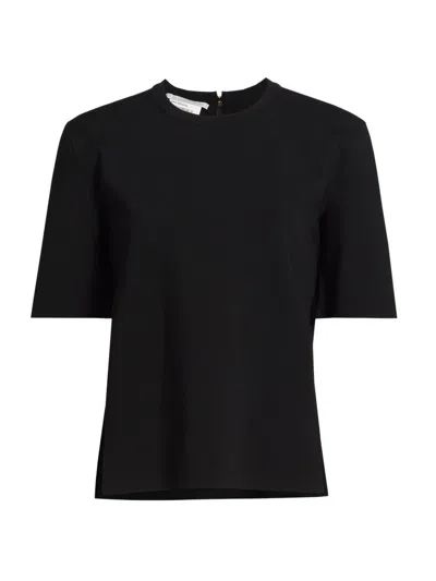 Stella Mccartney Women's Compact Knit Short-sleeve Top In Black