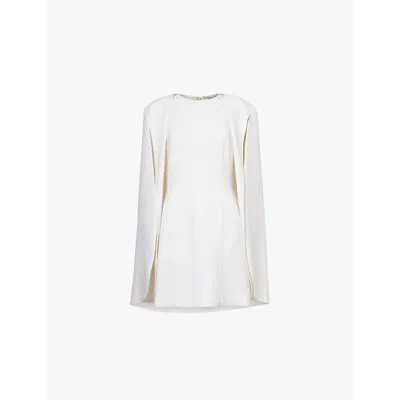 Stella Mccartney Womens Cream Cape-panel Sleeveless Woven Mini Dress