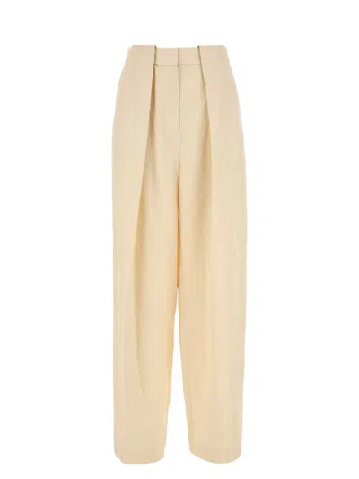 STELLA MCCARTNEY WOMEN'S CREAM VISCOSE BLEND WIDE-LEG PANT