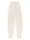 Stella Mccartney Cream Wool Baggy Trousers For Women In Beige