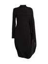 Stella Mccartney Draped High-neck Midi Dress In Black