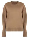 Stella Mccartney Crew-neck Wool Sweater In Camel