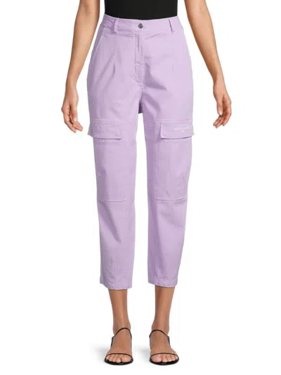 Stella Mccartney Women's Cropped Cargo Pants In Purple