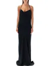Stella Mccartney Women's Crystal Straps Long Dress In Black