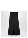 Stella Mccartney Dark Chocolate Wide Leg Pants In Wool