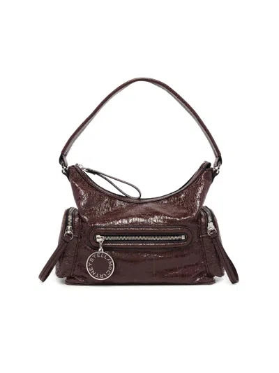 Stella Mccartney Women's Dartmoor Small Cracked Shoulder Bag In Burgundy