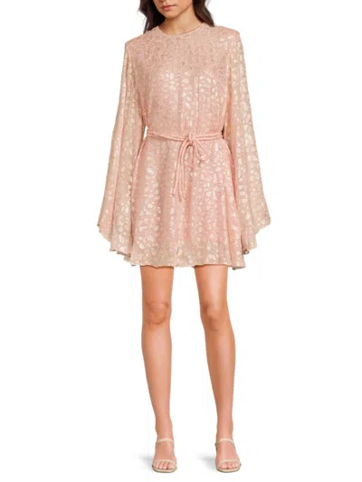 Stella Mccartney Women's Delia Metallic Silk-blend Belted Minidress In Pink