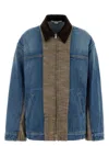 Stella Mccartney Oversized Tweed-paneled Denim Jacket