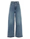 Stella Mccartney Denim Trousers Wide-leg Frayed Hem