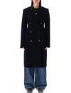 Stella Mccartney Double Breasted Long Sleeved Coat In Black
