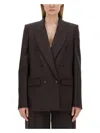 Stella Mccartney Stella Mc Cartney Chocolate Coloured Wool Double Breasted Jacket