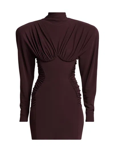 Stella Mccartney Women's Draped Dolman Minidress In Burgundy